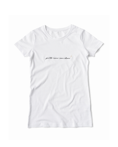 YNRA t-shirt female white you'll never rave alone