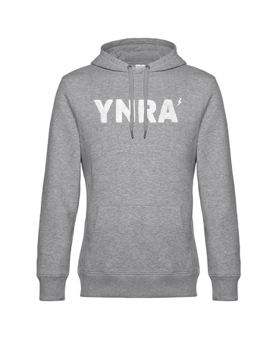 hoodie unisex heather grey you'll never rave alone