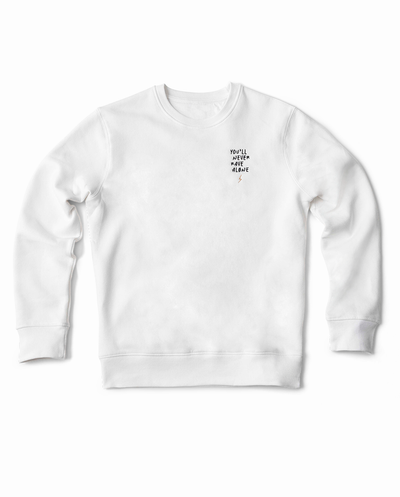 YNRA sweater unisex white you'll never rave alone