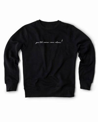 YNRA sweater unisex black you'll never rave alone