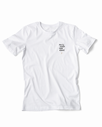 YNRA t-shirt unisex white you'll never rave alone